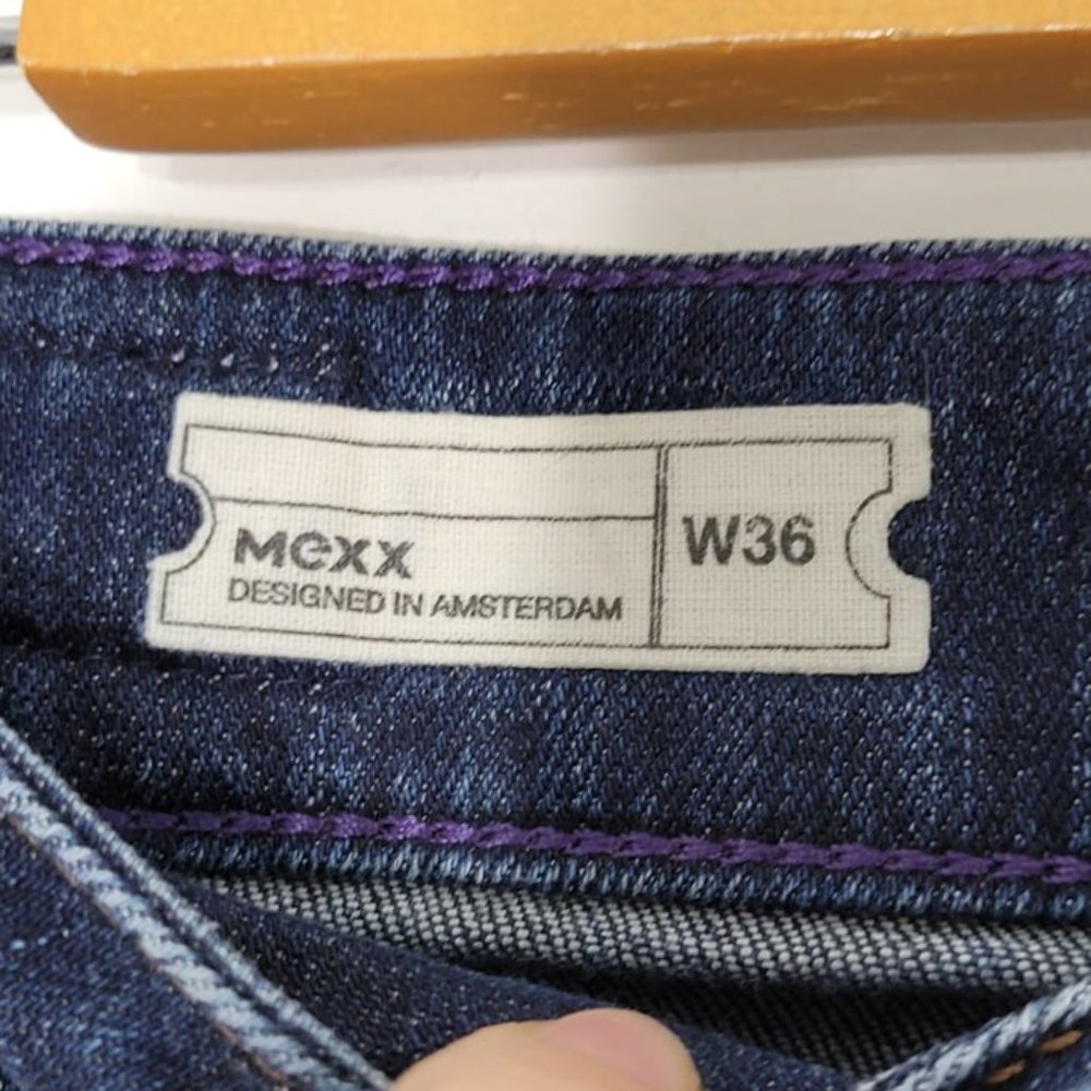 Mexx Y2K Women's Classic Blue Jean Dark Wash Denim 98% Cotton Mini Skirt W36 - Picture 2 of 13